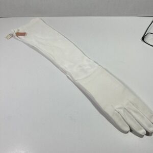Miss Aris Vintage Elbow Long White Stretch Knit Gloves NWT‎